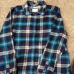 American Eagle Outfitters Blue Plaid Button-Down Shirt